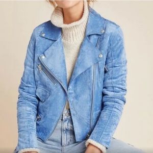 🩵BLANK NYC BLUE SUEDE MOTO JACKET🩵